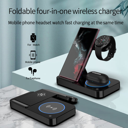 For Huawei Watch B18 4 in 1 Mobile Phone / Earphone Universal Foldable Wireless Charger(White) - Multifunction Charger by buy2fix | Online Shopping UK | buy2fix