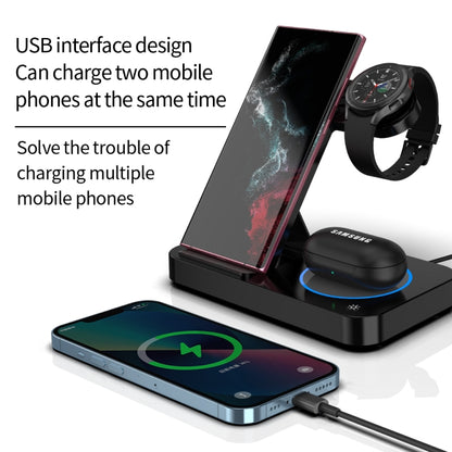 For Huawei Watch B18 4 in 1 Mobile Phone / Earphone Universal Foldable Wireless Charger(Black) - Multifunction Charger by buy2fix | Online Shopping UK | buy2fix