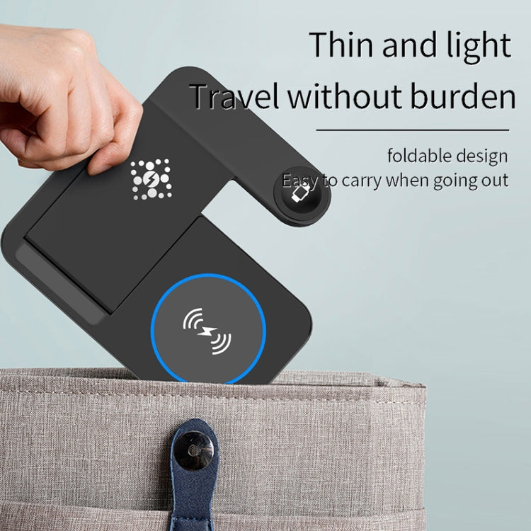 For Huawei Watch B18 4 in 1 Mobile Phone / Earphone Universal Foldable Wireless Charger(Black) - Multifunction Charger by buy2fix | Online Shopping UK | buy2fix