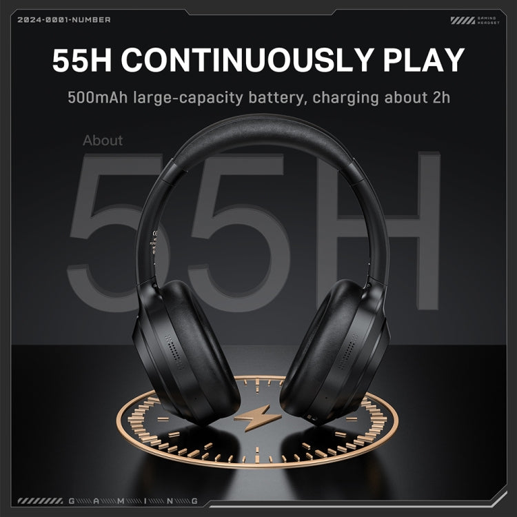 ONIKUMA GT811 Head-mounted Dual Noise Reduction Wireless Bluetooth Earphone(Black) - Headset & Headphone by ONIKUMA | Online Shopping UK | buy2fix