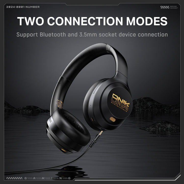 ONIKUMA GT811 Head-mounted Dual Noise Reduction Wireless Bluetooth Earphone(Black) - Headset & Headphone by ONIKUMA | Online Shopping UK | buy2fix