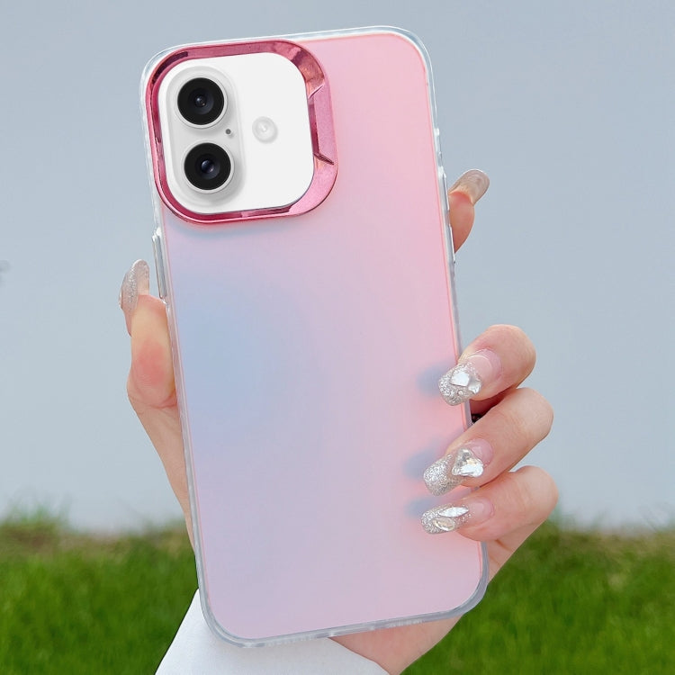 For iPhone 16 Color Plating Discoloration PC Phone Case(Rose Red) - iPhone 16 Cases by buy2fix | Online Shopping UK | buy2fix