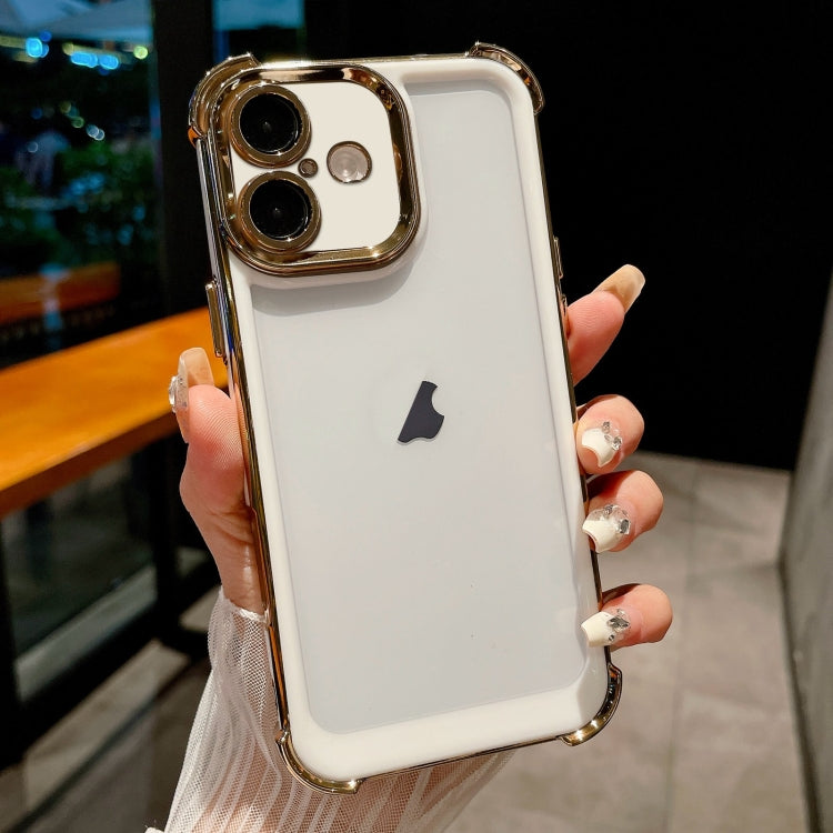 For iPhone 16 Dual-color Plating Space PC Hybrid TPU Phone Case(White) by buy2fix