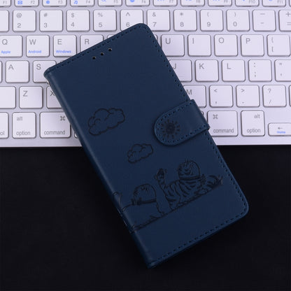 For Samsung Galaxy S25 Ultra 5G Cute Cats RFID Leather Phone Case(Blue) by buy2fix