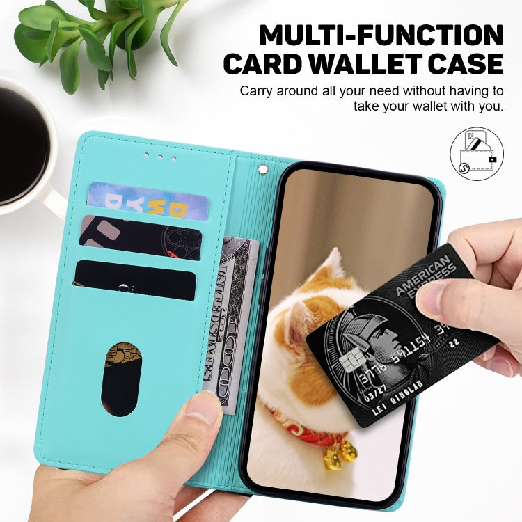 For Samsung Galaxy S25+ 5G Cute Cats RFID Leather Phone Case(Green) by buy2fix