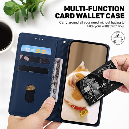 For Samsung Galaxy S25+ 5G Cute Cats RFID Leather Phone Case(Blue) by buy2fix