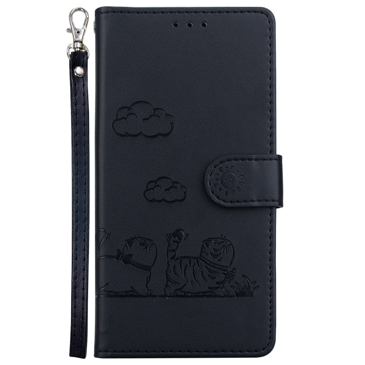 For Samsung Galaxy S25+ 5G Cute Cats RFID Leather Phone Case(Black) by buy2fix
