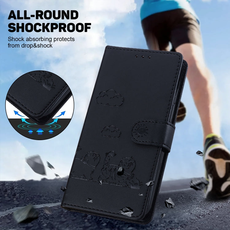 For Samsung Galaxy S25+ 5G Cute Cats RFID Leather Phone Case(Black) by buy2fix