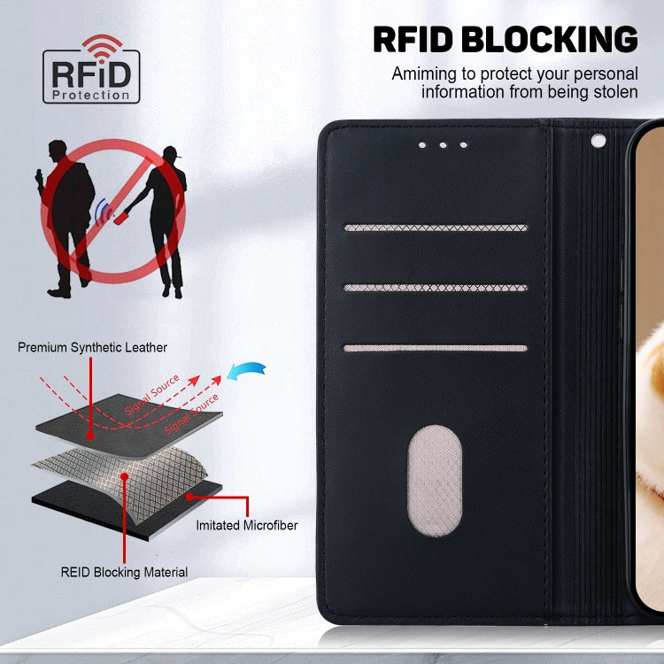 For Samsung Galaxy S25+ 5G Cute Cats RFID Leather Phone Case(Black) by buy2fix