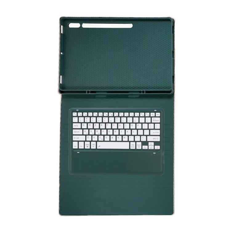 For Samsung Galaxy Tab S10 Ultra A910B Pen Slot Detachable Bluetooth Keyboard Leather Tablet Case(Dark Green) - Samsung Keyboard by buy2fix | Online Shopping UK | buy2fix