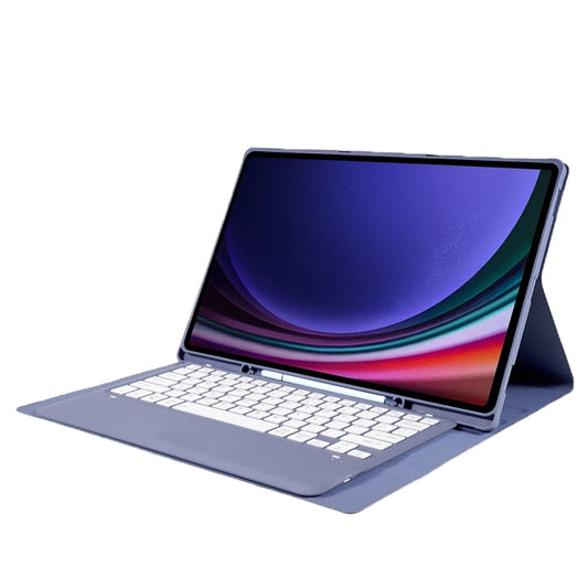 For Samsung Galaxy Tab S10 Ultra A910B Pen Slot Detachable Bluetooth Keyboard Leather Tablet Case(Purple) by buy2fix