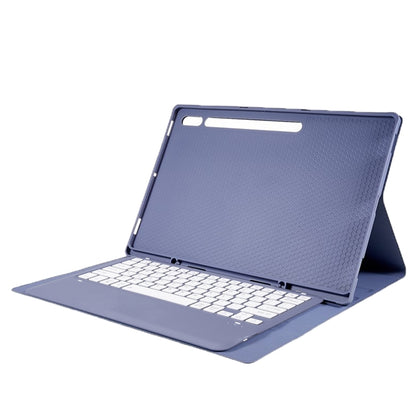 For Samsung Galaxy Tab S10 Ultra A910B Pen Slot Detachable Bluetooth Keyboard Leather Tablet Case(Purple) - Samsung Keyboard by buy2fix | Online Shopping UK | buy2fix