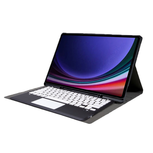 For Samsung Galaxy Tab S10 Ultra A910B-A Touch Pad Detachable Bluetooth Keyboard Leather Tablet Case(Black+White) by buy2fix