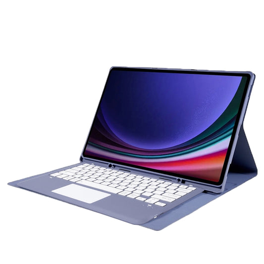 For Samsung Galaxy Tab S10 Ultra A910B-A Touch Pad Detachable Bluetooth Keyboard Leather Tablet Case(Purple) by buy2fix