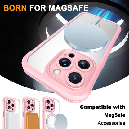 For iPhone 14 Pro Skin Feel MagSafe Holder 360 Full Body Phone Case(Pink) - iPhone 14 Pro Cases by buy2fix | Online Shopping UK | buy2fix