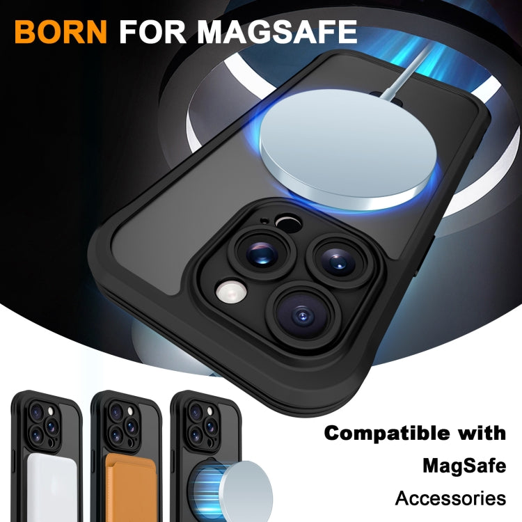 For iPhone 14 Pro Max Skin Feel MagSafe Holder 360 Full Body Phone Case(Black) - iPhone 14 Pro Max Cases by buy2fix | Online Shopping UK | buy2fix