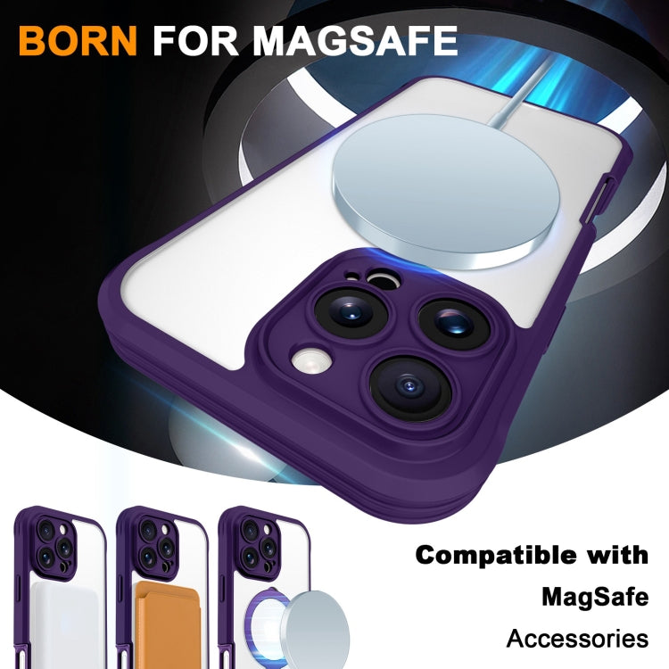 For iPhone 16 Pro Max Skin Feel MagSafe Holder 360 Full Body Phone Case(Dark Purple) - iPhone 16 Pro Max Cases by buy2fix | Online Shopping UK | buy2fix