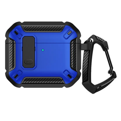 For AirPods 4 Shield Shockproof Earphone Protective Case with Hook(Black Blue) - For AirPods 4 by buy2fix | Online Shopping UK | buy2fix