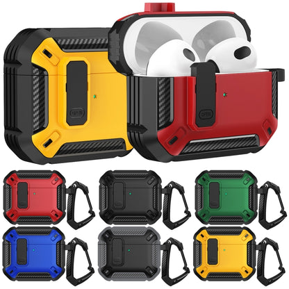 For AirPods 4 Shield Shockproof Earphone Protective Case with Hook(Black Yellow) - For AirPods 4 by buy2fix | Online Shopping UK | buy2fix