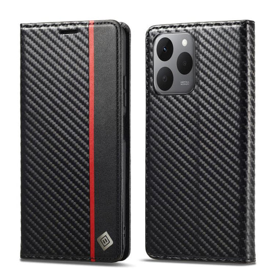 For Xiaomi 15T 5G LC.IMEEKE Carbon Fiber Texture Flip Leather Phone Case(Vertical Black)