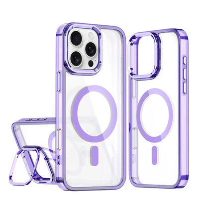 For iPhone 16 Pro Max Acrylic Camera Holder MagSafe Magnetic Phone Case(Purple) - iPhone 16 Pro Max Cases by buy2fix | Online Shopping UK | buy2fix