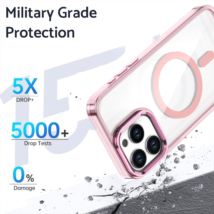 For iPhone 16 Pro Acrylic Camera Holder MagSafe Magnetic Phone Case(Pink) - iPhone 16 Pro Cases by buy2fix | Online Shopping UK | buy2fix