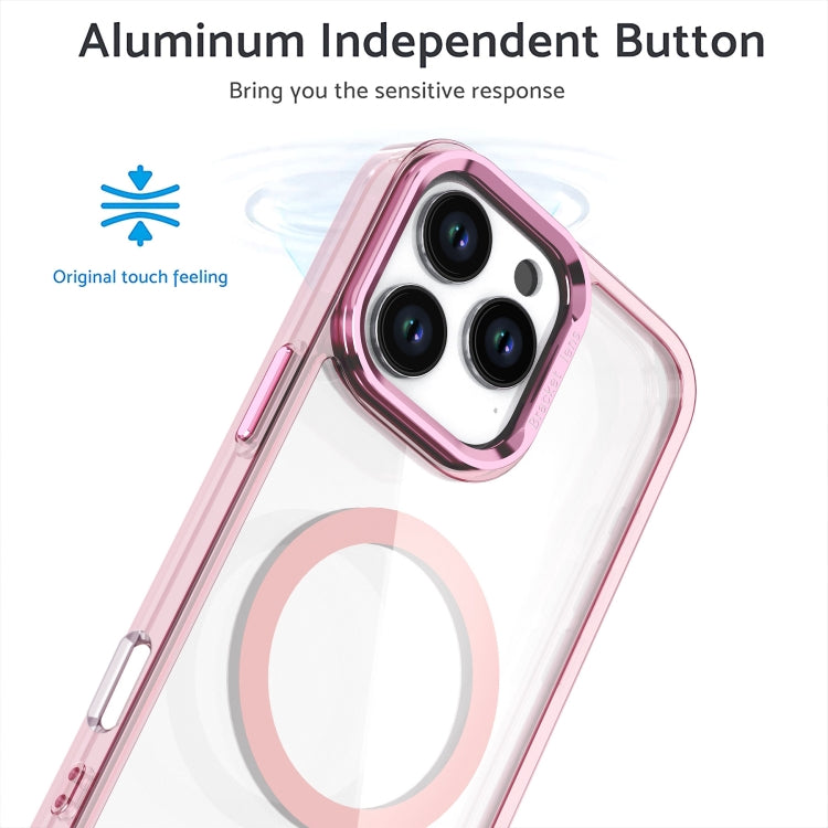 For iPhone 16 Acrylic Camera Holder MagSafe Magnetic Phone Case(Pink) - iPhone 16 Cases by buy2fix | Online Shopping UK | buy2fix