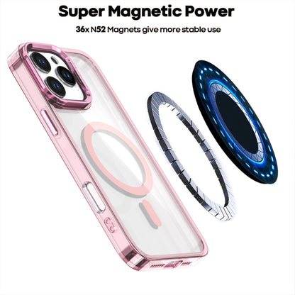 For iPhone 16 Pro Acrylic Camera Holder MagSafe Magnetic Phone Case(Pink) - iPhone 16 Pro Cases by buy2fix | Online Shopping UK | buy2fix