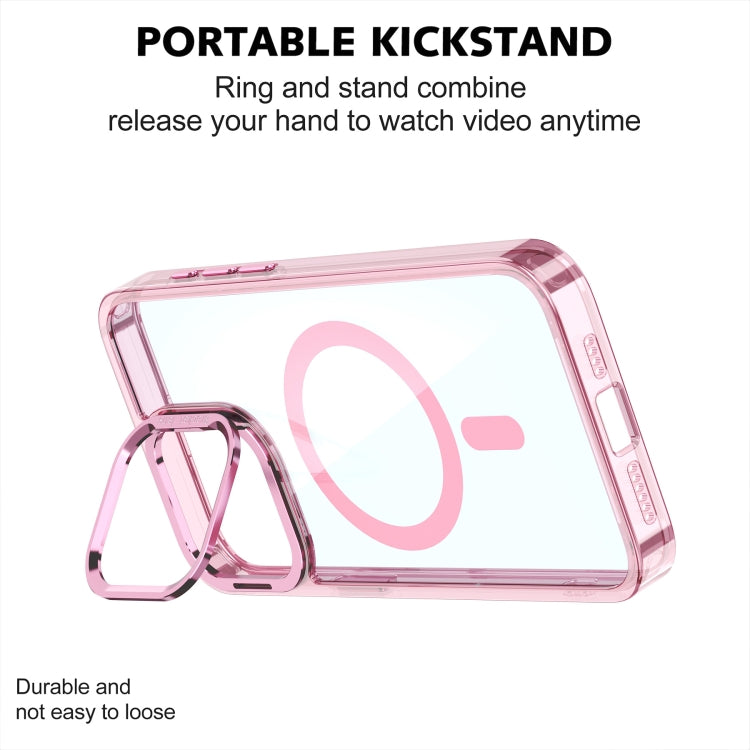 For iPhone 16 Pro Acrylic Camera Holder MagSafe Magnetic Phone Case(Blue) by buy2fix