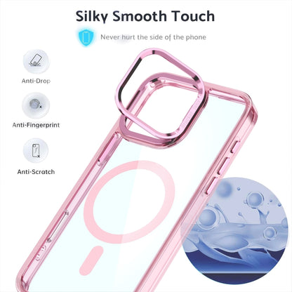 For iPhone 16 Acrylic Camera Holder MagSafe Magnetic Phone Case(Pink) - iPhone 16 Cases by buy2fix | Online Shopping UK | buy2fix