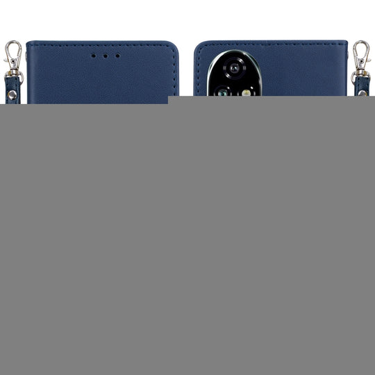 For Honor 200 Pro 5G Cute Cats RFID Leather Phone Case(Blue)