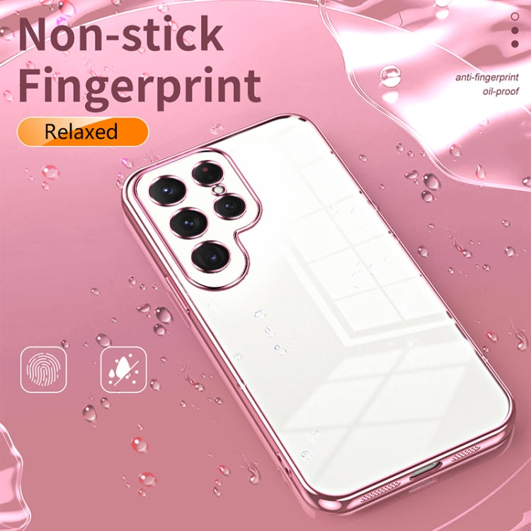 For Samsung Galaxy S25 Ultra 5G Transparent Plating Fine Hole Phone Case(Purple) by buy2fix