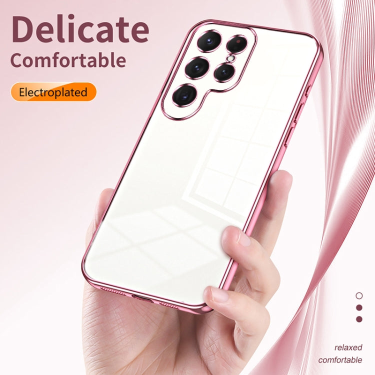 For Samsung Galaxy S25 Ultra 5G Transparent Plating Fine Hole Phone Case(Purple) by buy2fix