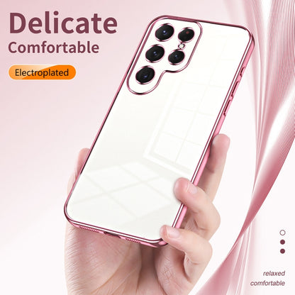 For Samsung Galaxy S25 Ultra 5G Transparent Plating Fine Hole Phone Case(Purple) by buy2fix