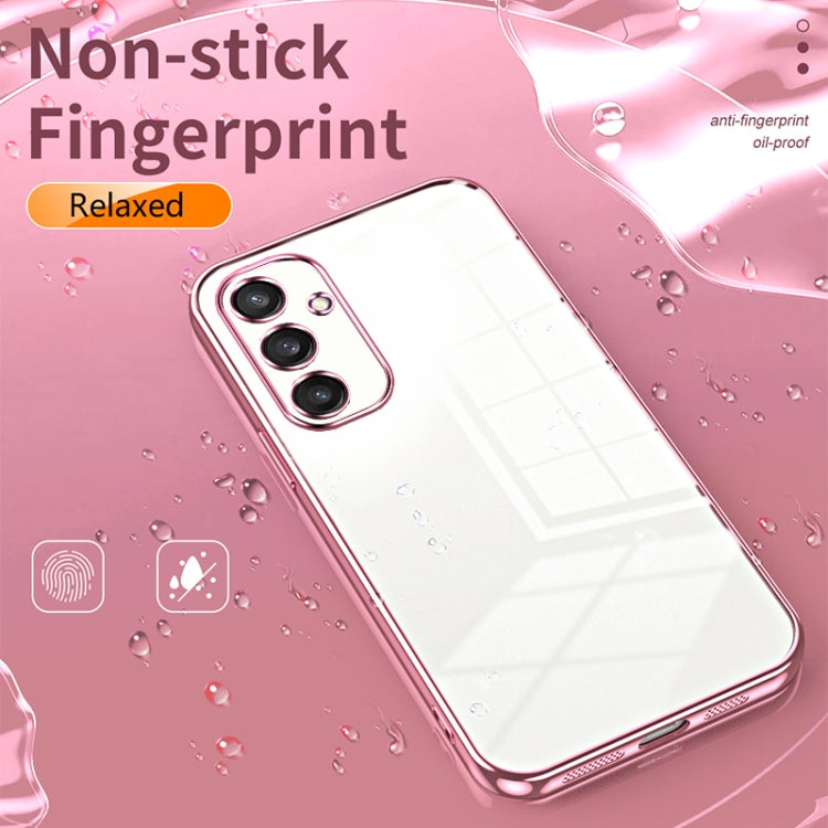 For Samsung Galaxy S25 5G Transparent Plating Fine Hole Phone Case(Pink) by buy2fix
