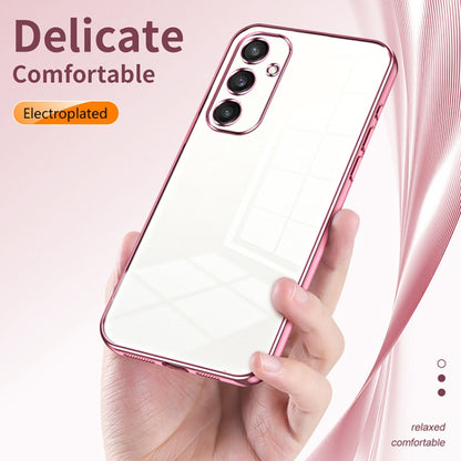 For Samsung Galaxy S25 5G Transparent Plating Fine Hole Phone Case(Pink) - Galaxy S25 5G Cases by buy2fix | Online Shopping UK | buy2fix