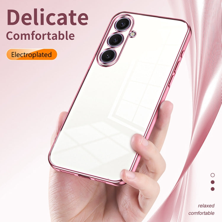 For Samsung Galaxy S25+ 5G Transparent Plating Fine Hole Phone Case(Purple) by buy2fix