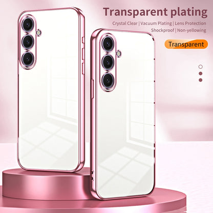 For Samsung Galaxy S25+ 5G Transparent Plating Fine Hole Phone Case(Pink) - Galaxy S25+ 5G Cases by buy2fix | Online Shopping UK | buy2fix