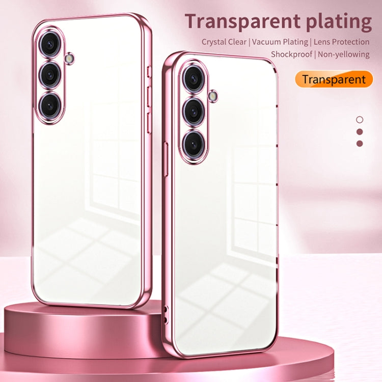 For Samsung Galaxy S25+ 5G Transparent Plating Fine Hole Phone Case(Gold) - Galaxy S25+ 5G Cases by buy2fix | Online Shopping UK | buy2fix