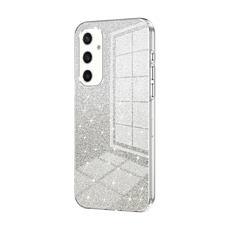 For Samsung Galaxy S25 5G Gradient Glitter Powder Electroplated Phone Case(Transparent) by buy2fix