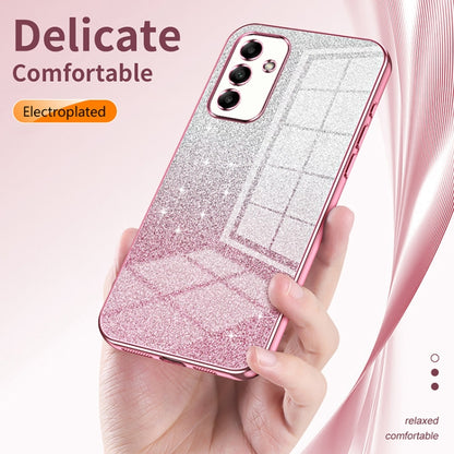 For Samsung Galaxy S25 Ultra 5G Gradient Glitter Powder Electroplated Phone Case(Transparent) by buy2fix