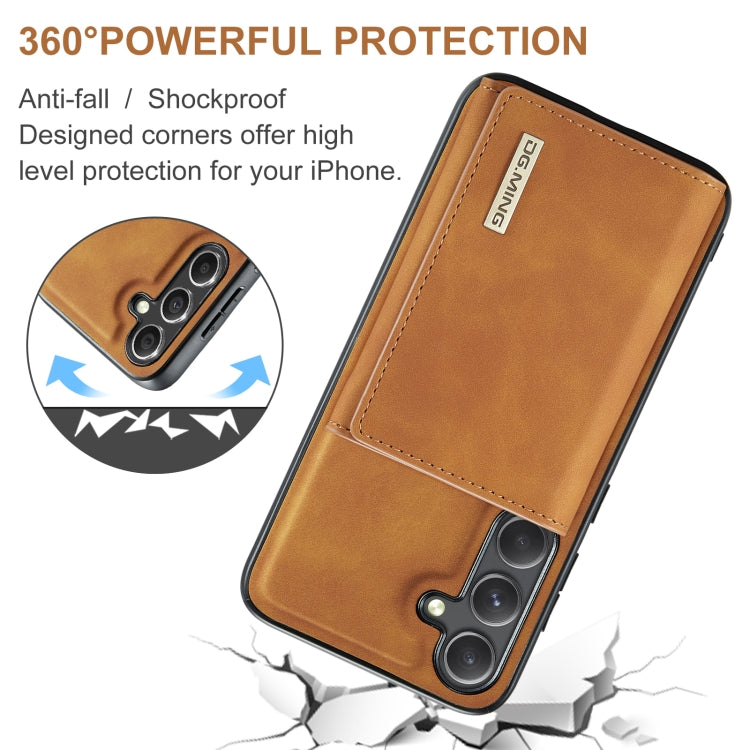 For Samsung Galaxy S24 FE 5G DG.MING M1 Series 3-Fold Multi Card Wallet + Magnetic Phone Case(Brown) by DG.MING