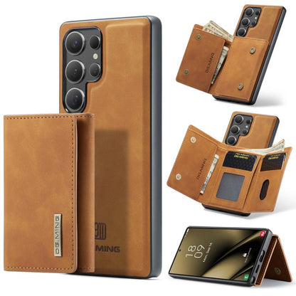 For Samsung Galaxy S25 Ultra 5G DG.MING M1 Series 3-Fold Multi Card Wallet + Magnetic Phone Case(Brown) - Galaxy S25 Ultra 5G Cases by DG.MING | Online Shopping UK | buy2fix