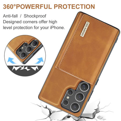For Samsung Galaxy S25 Ultra 5G DG.MING M1 Series 3-Fold Multi Card Wallet + Magnetic Phone Case(Brown) - Galaxy S25 Ultra 5G Cases by DG.MING | Online Shopping UK | buy2fix