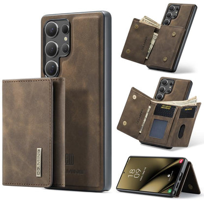 For Samsung Galaxy S25 Ultra 5G DG.MING M1 Series 3-Fold Multi Card Wallet + Magnetic Phone Case(Coffee) - Galaxy S25 Ultra 5G Cases by DG.MING | Online Shopping UK | buy2fix
