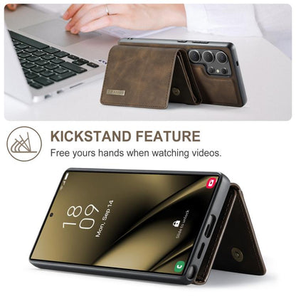 For Samsung Galaxy S25 Ultra 5G DG.MING M1 Series 3-Fold Multi Card Wallet + Magnetic Phone Case(Coffee) - Galaxy S25 Ultra 5G Cases by DG.MING | Online Shopping UK | buy2fix