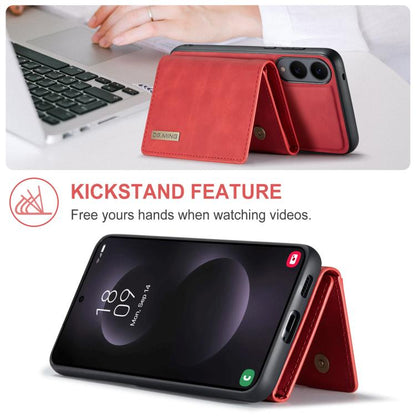 For Samsung Galaxy S25 Edge 5G DG.MING M1 Series 3-Fold Multi Card Wallet + Magnetic Phone Case(Red) - Galaxy S25 Edge 5G Cases by DG.MING | Online Shopping UK | buy2fix