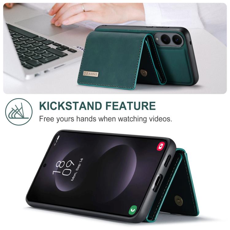 For Samsung Galaxy S25 Edge 5G DG.MING M1 Series 3-Fold Multi Card Wallet + Magnetic Phone Case(Green) - Galaxy S25 Edge 5G Cases by DG.MING | Online Shopping UK | buy2fix