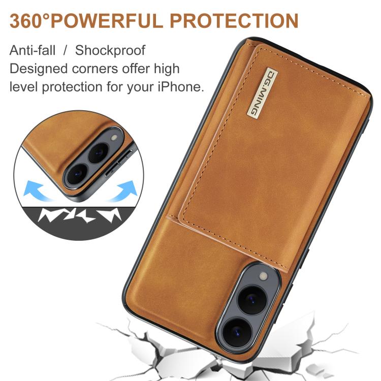 For Samsung Galaxy S25 Edge 5G DG.MING M1 Series 3-Fold Multi Card Wallet + Magnetic Phone Case(Brown) - Galaxy S25 Edge 5G Cases by DG.MING | Online Shopping UK | buy2fix