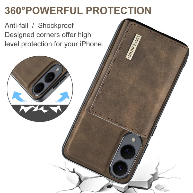 For Samsung Galaxy S25 Edge 5G DG.MING M1 Series 3-Fold Multi Card Wallet + Magnetic Phone Case(Coffee) - Galaxy S25 Edge 5G Cases by DG.MING | Online Shopping UK | buy2fix